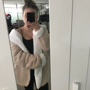 hooded teddy coat small